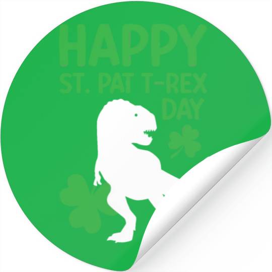 Funny Happy St. Pat T-Rex Day Stickers