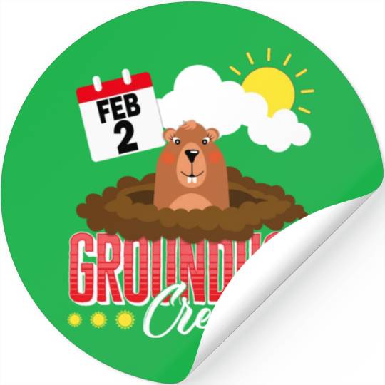 Groundhog Stickers, Groundhog Crew Predicting Spring