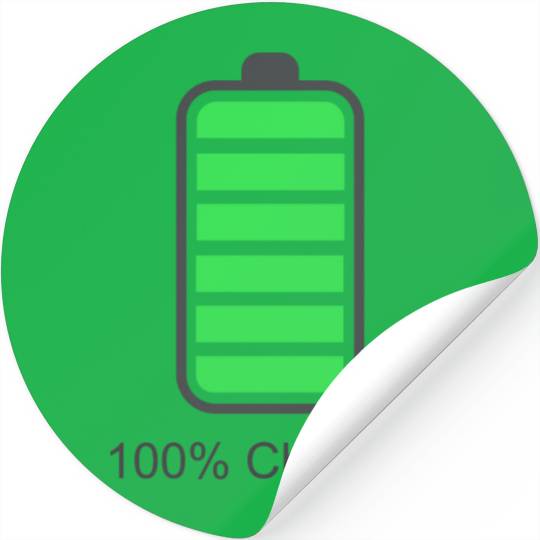 100% charged and 2% Battery low couple Stickers