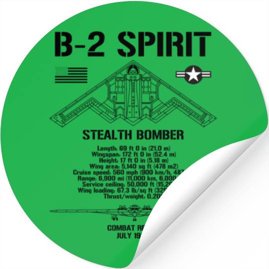 B-2 Spirit Stealth Bomber Specs Military Aircraft Stickers