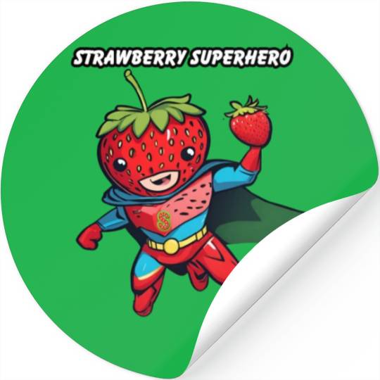 Strawberry Superhero Stickers
