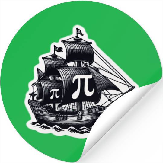 Math Pirate Ship Pi rate ship - Happy Pi Day Stickers