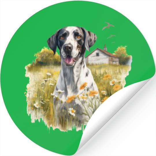Pointer Meadow Cottagecore Serenity Men Women Stickers