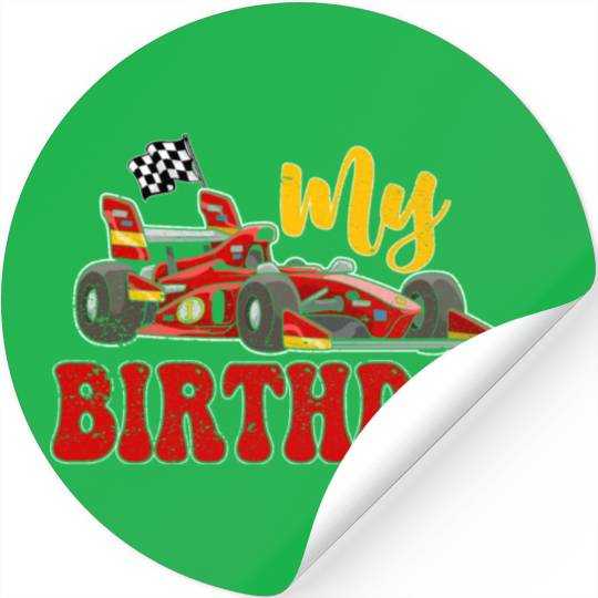 Fun My Birthday Race Car Boys Girls Youth Men.. Stickers