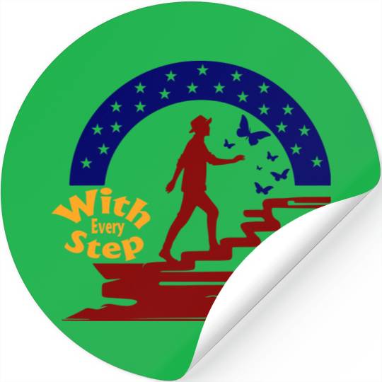 Typography Vector Stickers design With Every Step