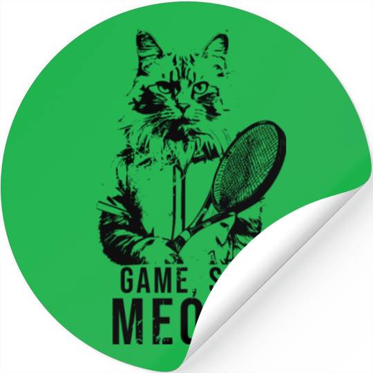 Game Set Meow, Tennis Cat Stickers