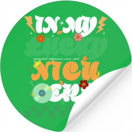 In My Lucky NICU Era St Patricks Day Hippie Smile Stickers
