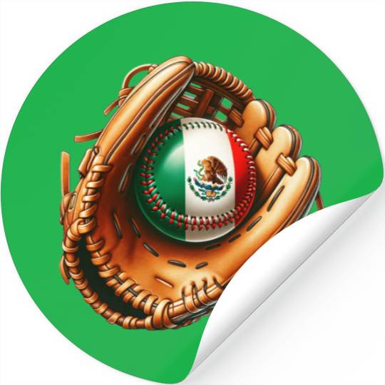Mexico flag baseball design Stickers