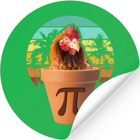 Chicken Pot Pi Funny Math Pi Day Stickers