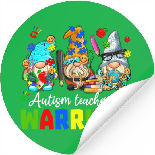 Autism Teacher Warriors Autism Autism Gnome Gift Stickers