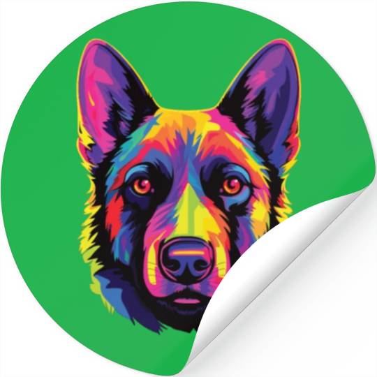 Watercolor Colorful Norwegian Elkhound Stickers