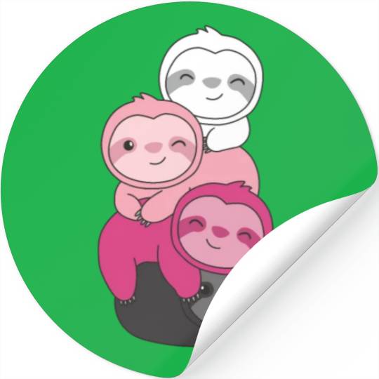 Transfem Flag Pride Lgbtq Cute Sloth Stickers