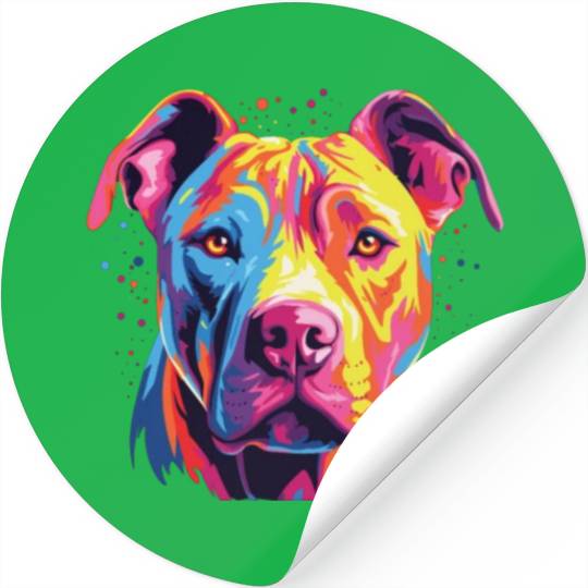 Watercolor Colorful Dogo Argentino Stickers