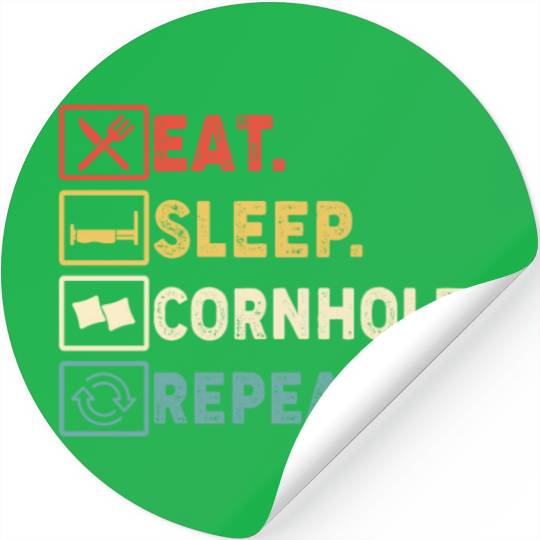 Eat Sleep Cornhole Repeat Stickers