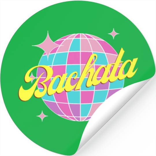 Bachata dance neon color disco ball Stickers