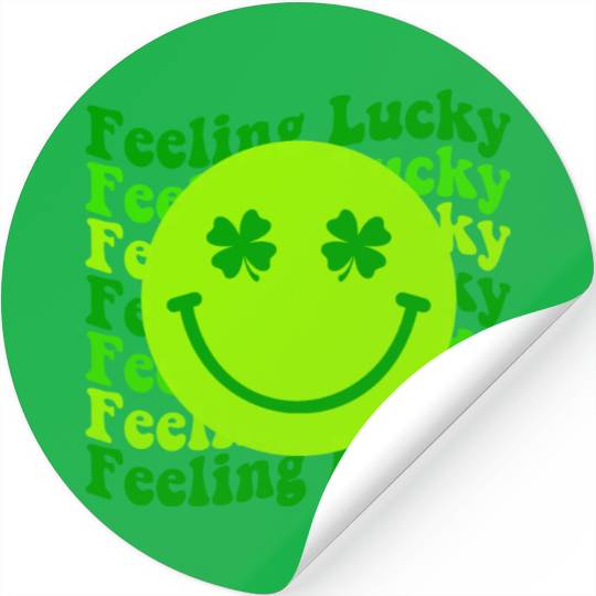 Irish Clover Feeling Lucky Smiling Face Stickers