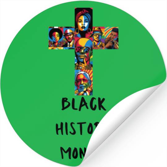 Cross and Black History Month Stickers