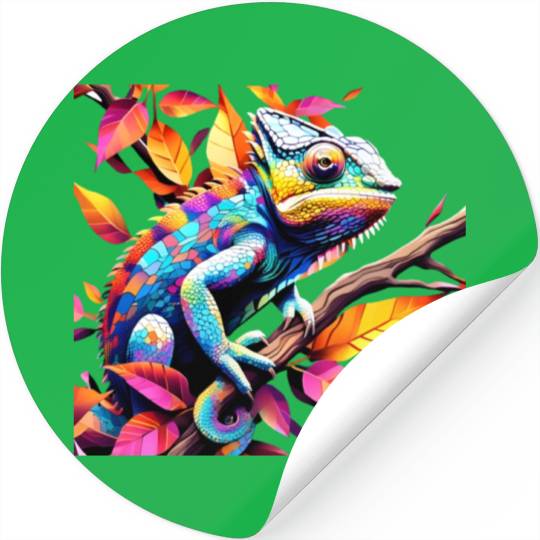 "Kaleidoscopic Chameleon Serenity" Stickers