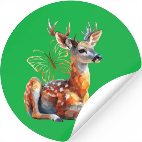 Deer Butterfly Stickers