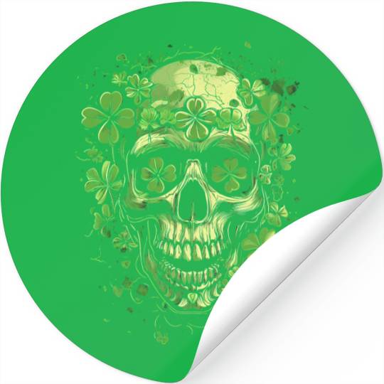 Shamrock Skull Clover Saint Patrick's Day Stickers