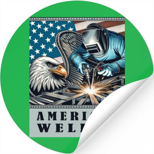 American Welder USA Flag Eagle Weld Stickers