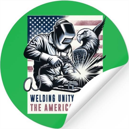 Welding Unity Forging The American Spirit USA Flag Stickers