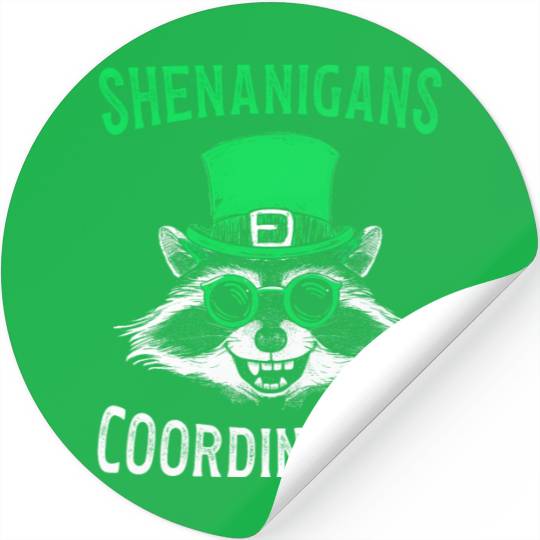 Shenanigans Coordinator Cute Raccoon Funny Stickers
