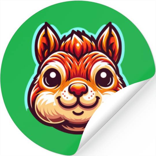 Cute Head Squirrel Love Animal Design Stickers
