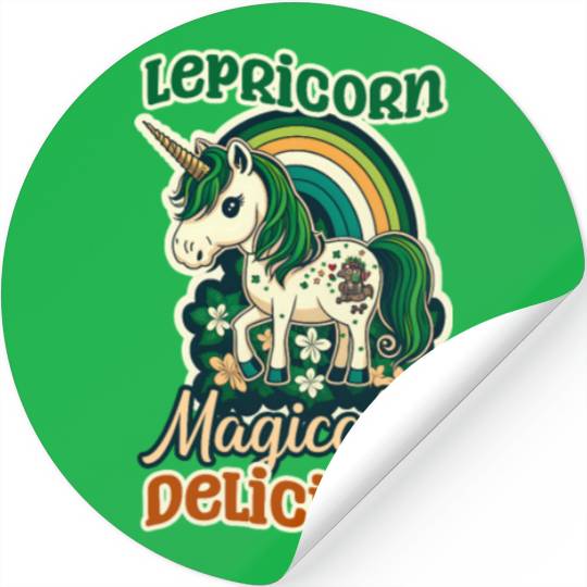 Irish Unicorn St Patricks Lepricorn Delicious Stickers