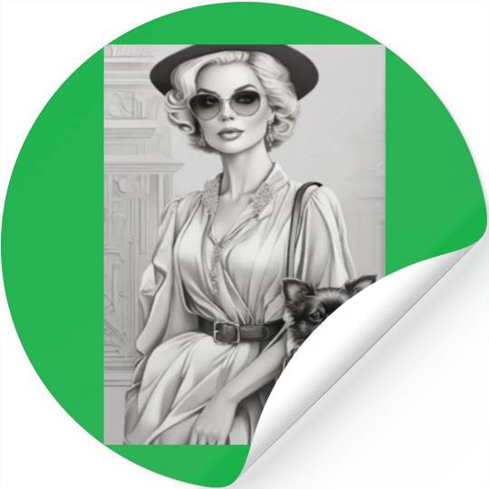 Modern women love to protect and take care of pets Stickers