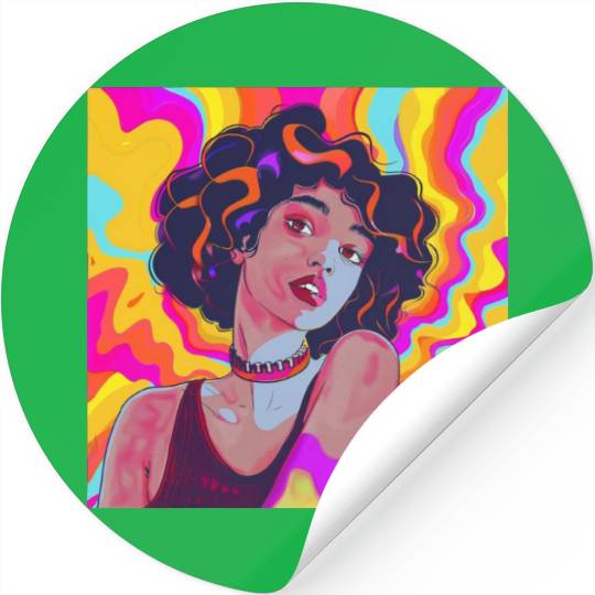 Color vibes girl singing beauty Stickers
