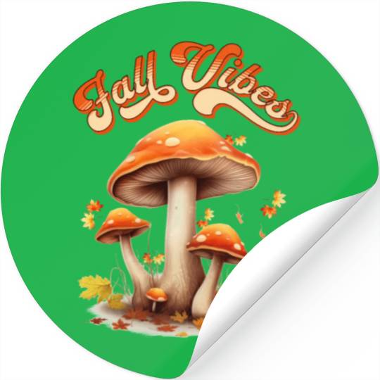 Fall Vibes Autumn Lover Mashroom and Fallen Mapple Stickers