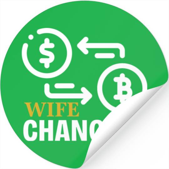 Black and Gold Wife Changing - Bitcoin Stickers