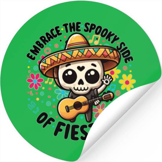 Skull with Cinco De Mayo Stickers