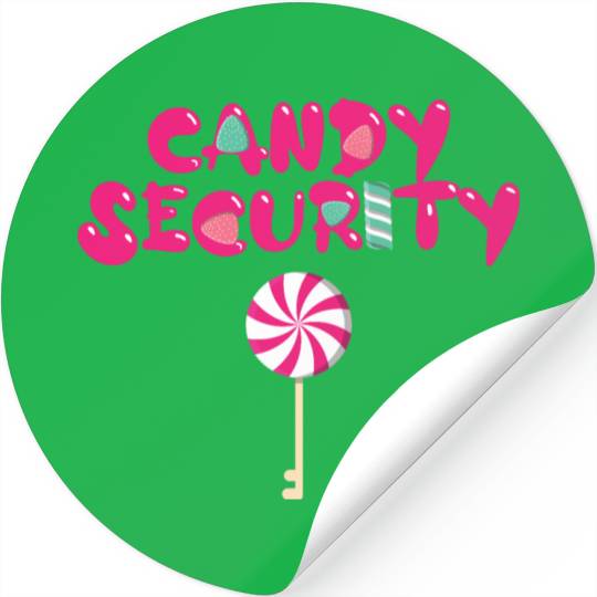 Candy Security Mom Dad Matching Birthday Costume Stickers