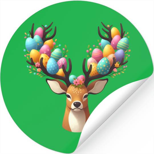 A Deer's Easter Surprise Stickers