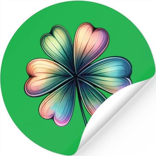 Saint Patrick's Colorful Shiny Shamrock Stickers