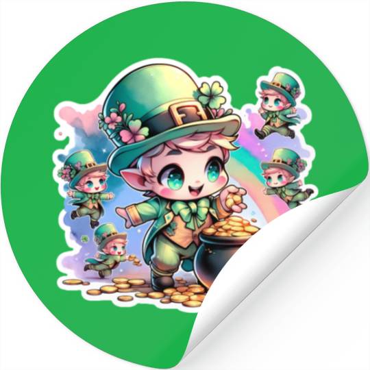 Saint Patrick's Day Chibi Leprechauns Stickers