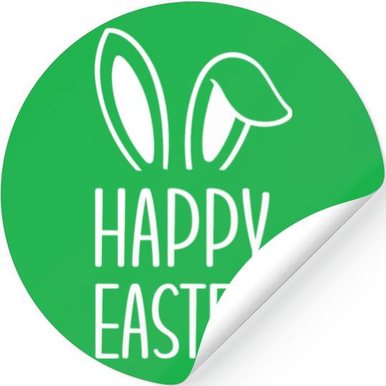 Happy Easter Bunny Ears Stickers