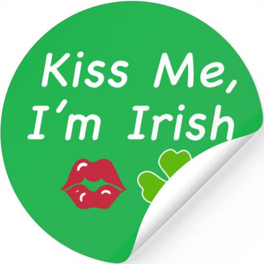 St Patricks Kiss Me I'm Irish Trendy Baby Stickers, Y2k