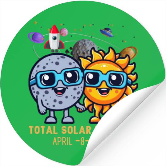 Total solar eclipse 4-8-2024: Sun and Moon love Stickers