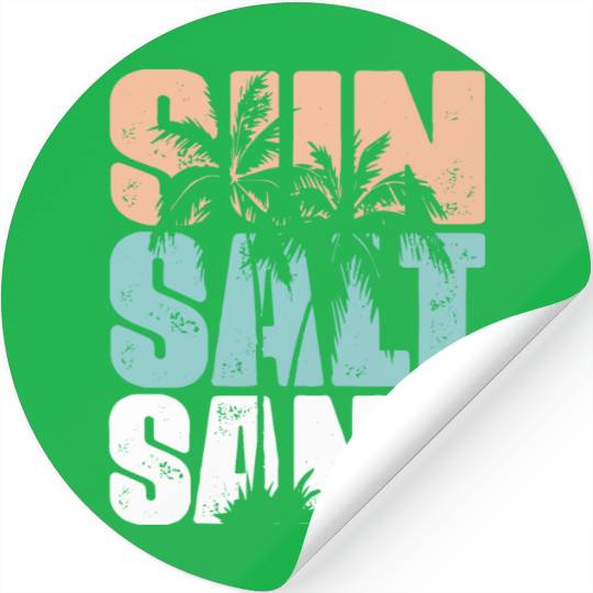 Sun, Salt, Sand Unisex Stickers For Beach & Travel