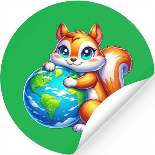 Squirrel for Earth Environmental Nature Stickers