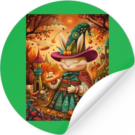 The Carrot Conjurer: A Rabbit Wizard's Naif Stickers
