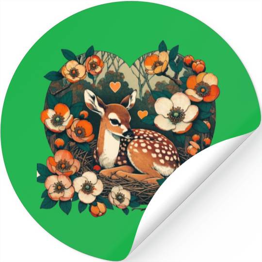 Spring Fawn Stickers