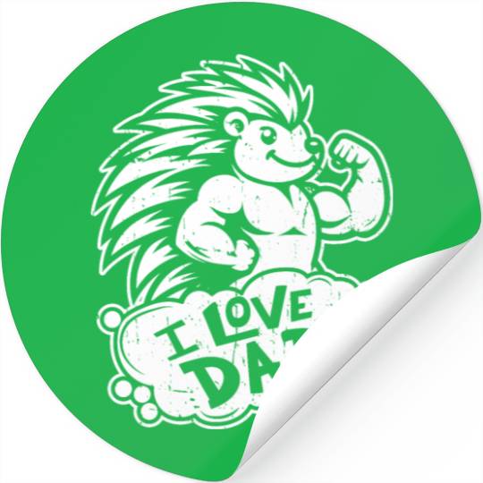 Porcupine I Love Dad Stickers