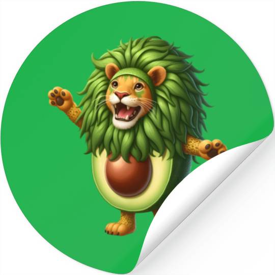 Avocado Lion Stickers