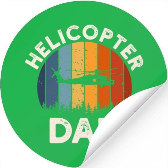 Helicopter Dad Sunset Father Love Stickers