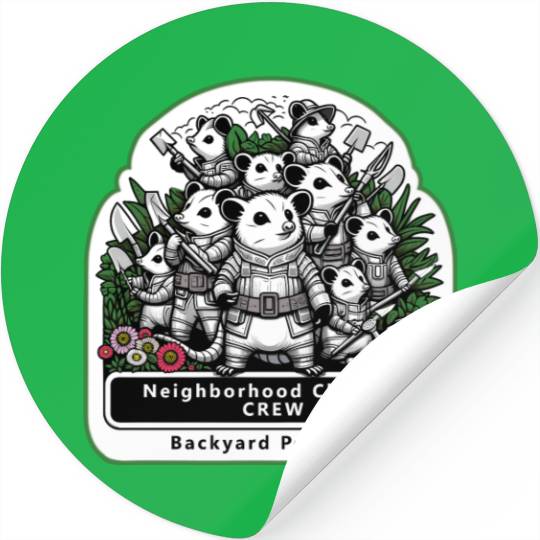 Backyard Possums Cleanup Crew Eco Warriors Stickers