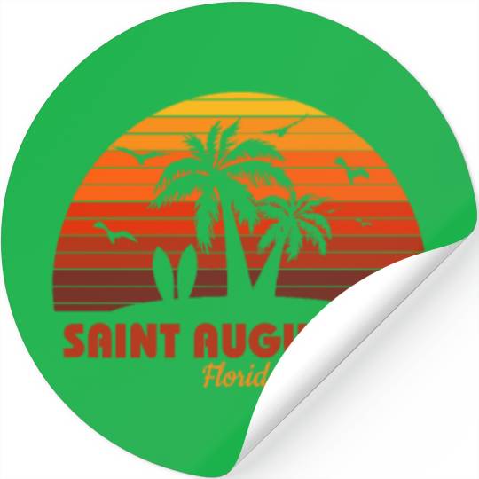 Cool Saint Augustine Florida Beach Sunset Souvenir Stickers